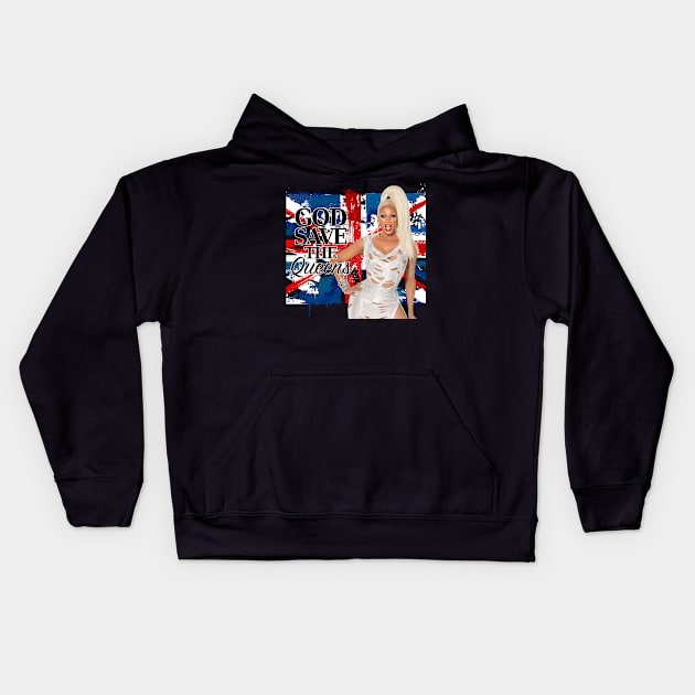 God Save The Queens Kids Hoodie by aespinel